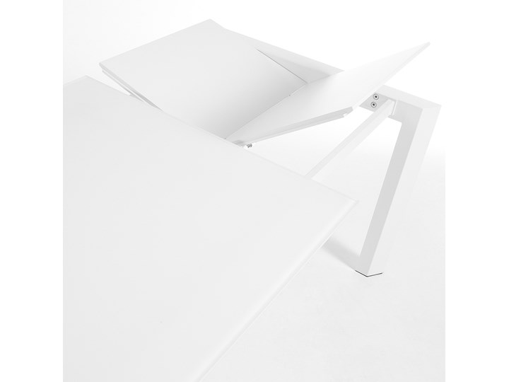 Rozkładany stół Axis 120 (180) cm szklany białe nogi Stal Kategoria Stoły kuchenne Szkło Liczba miejsc Do 4 osób