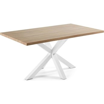 Stół Argo drewniany ze stalowymi białymi nogami 180 x 100 cm
