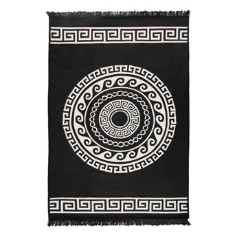 Beżowo-czarny dywan dwustronny Mandala, 120x180 cm