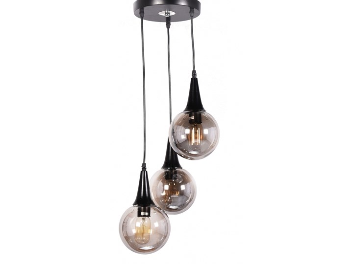LAMPA WISZĄCA LOFT POTRÓJNA CZARNA ROCHERRO TRIO Szkło Metal Lampa z kloszem Styl Nowoczesny