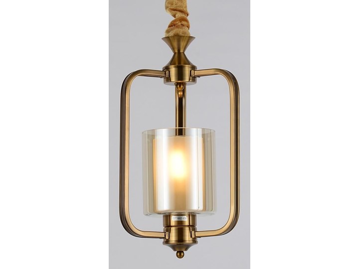 LAMPA WISZĄCA LOFT MOSIĘŻNA ATLANTA W1 Lampa inspirowana Lampa z kloszem Lampa z abażurem Szkło Metal Mosiądz Pomieszczenie Jadalnia