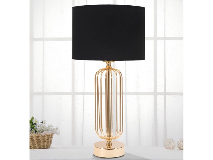 Lampa stołowa w kolorze czarno-złotym Mauro Ferretti Glam Towy, wysokość 51 cm Kolor Czarny Lampa z abażurem Lampa z kloszem Kategoria Lampy stołowe