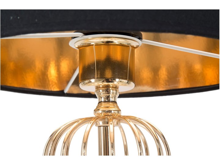 Lampa stołowa w kolorze czarno-złotym Mauro Ferretti Glam Towy, wysokość 51 cm Lampa z kloszem Lampa z abażurem Kolor Czarny Kategoria Lampy stołowe