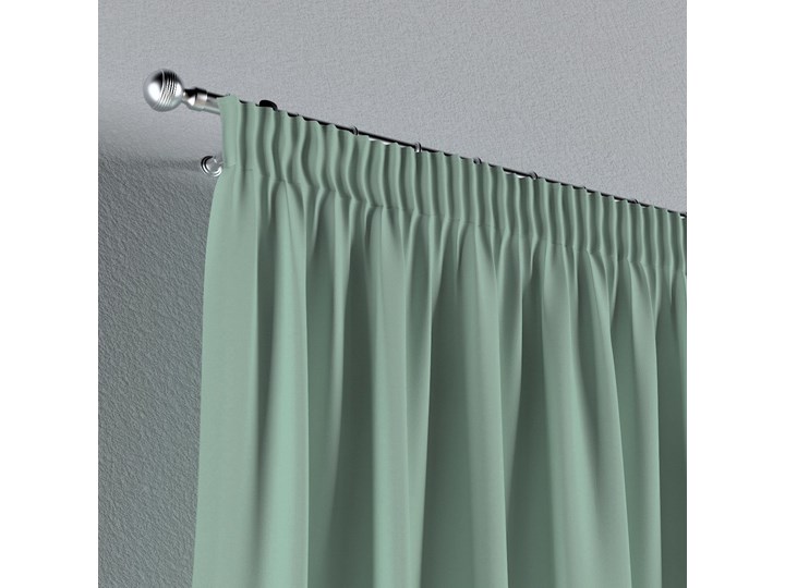 Zasłona na taśmie marszczącej 1 szt., zieleń eukaliptusa, 1szt 130 × 260 cm, Loneta 130x260 cm Poliester Zasłona prześwitująca Bawełna Wzór Gładkie