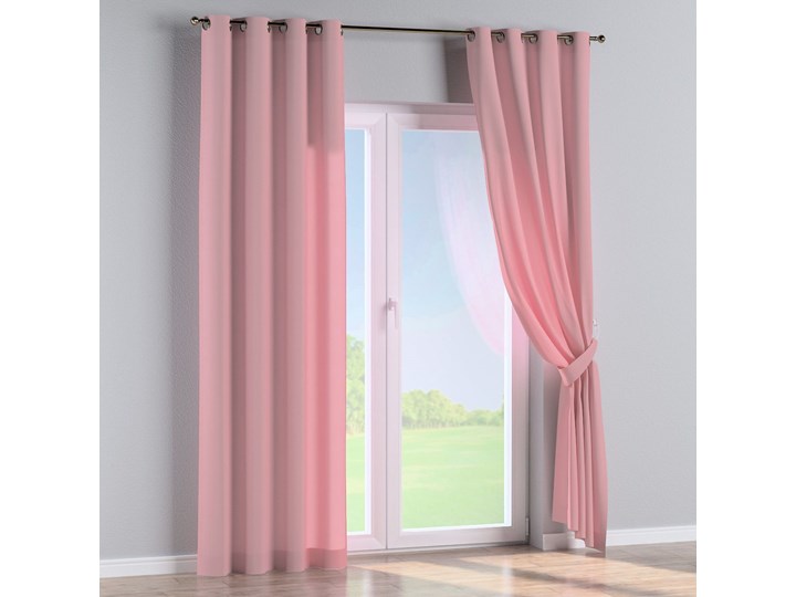 Zasłona na kółkach 1 szt., brudny róż, 1szt 130 × 260 cm, Loneta 130x260 cm Bawełna Poliester Zasłona prześwitująca Pomieszczenie Pokój nastolatka