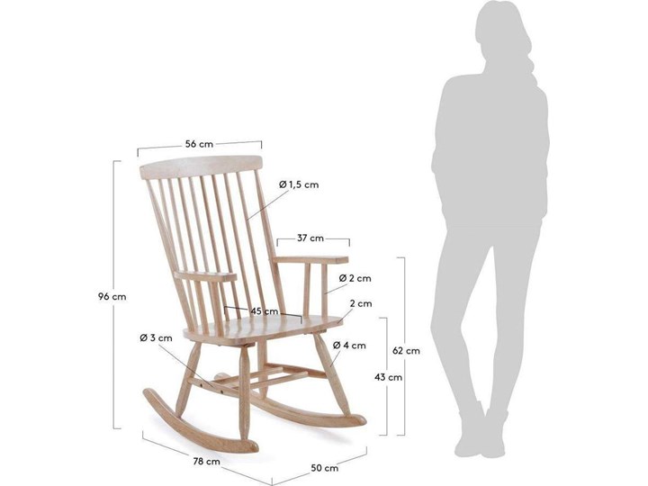 Fotel bujany Tenzo drewniany Drewno Model Krzesła DSW/Enzo