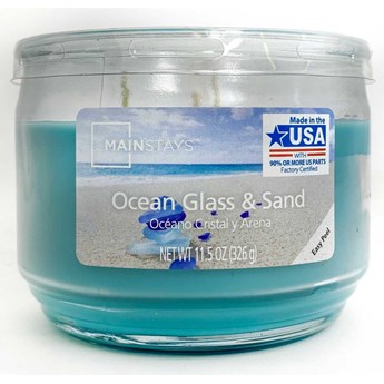 Mainstays WM świeca zapachowa w szklanym słoju 11.5 oz 326 g - Ocean Glass & Sand