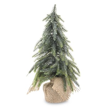 CHOINKA Z OZDOBNYM BROKATEM ozdoba drzewko świąteczne ze srebrnym brokatem, wys. 27 cm