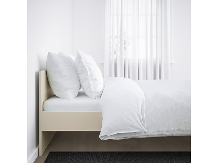 IKEA GURSKEN Rama łóżka, zagłówek, jasnobeżowy/Luröy, 140x200 cm Pojemnik na pościel Bez pojemnika Łóżko drewniane Kategoria Łóżka do sypialni