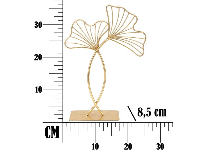 Dekoracja w złotym kolorze Mauro Ferretti Leaf Glam, wysokość 35 cm Pomieszczenie Salon
