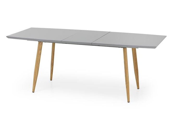 Nowoczesny szary stół z lakierowanym blatem 160x90, rozkładany Wysokość 76 cm Stal Długość 160 cm Długość 200 cm Szerokość 90 cm Płyta MDF Drewno Styl Minimalistyczny