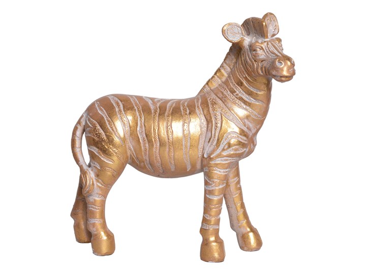 Figurka — złota zebra Zoma 19,5 cm Kolor Beżowy Tworzywo sztuczne Kategoria Figury i rzeźby