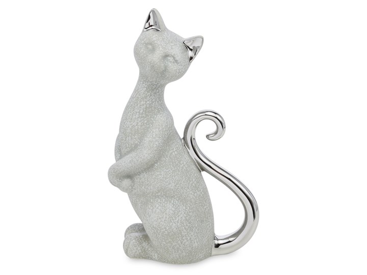 Figurka ceramiczna kotka Meowi Zwierzęta Kolor Szary Ceramika Kategoria Figury i rzeźby