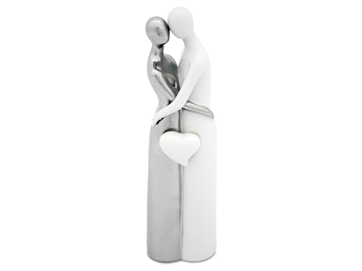 Figurka para zakochanych Karto 22 cm Ceramika Kolor Szary