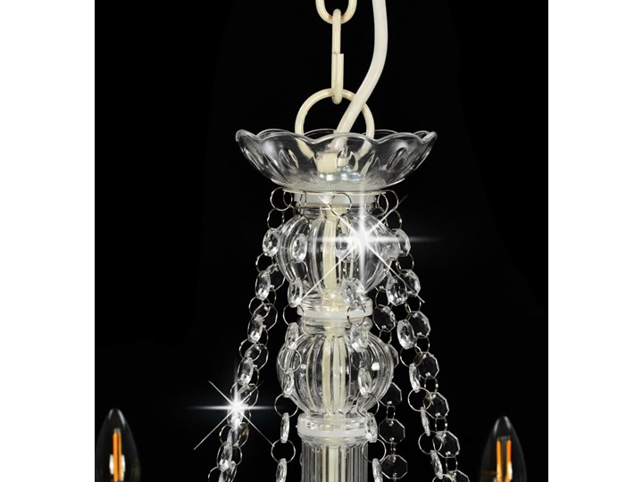 Biały świecznikowy żyrandol kryształowy - EX98-Antos Lampa z kryształkami Kolor Szary