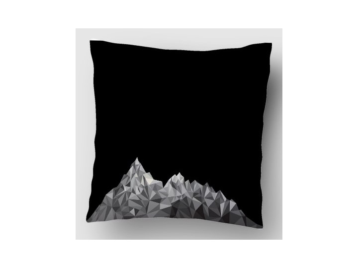 Góry Black Grey II Poszewka dekoracyjna Dzianina Poliester Kwadratowe 40x40 cm Wzór Z nadrukiem