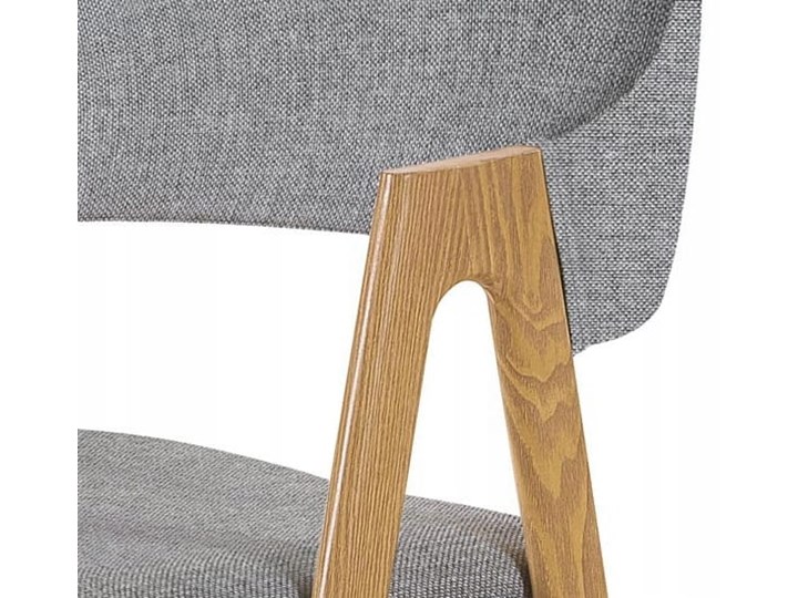 Krzesło K344 Popiel Halmar Metal Szerokość 53 cm Drewno Wysokość 80 cm Tapicerowane Płyta MDF Stal Z podłokietnikiem Głębokość 57 cm Tkanina Szerokość 48 cm Styl Klasyczny