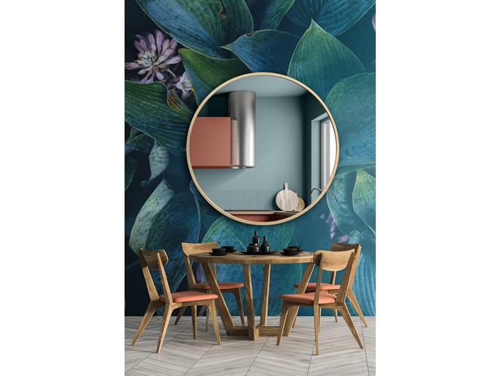 LUSTRO SCANDI WOOD Ścienne Lustro z ramą Okrągłe Pomieszczenie Salon