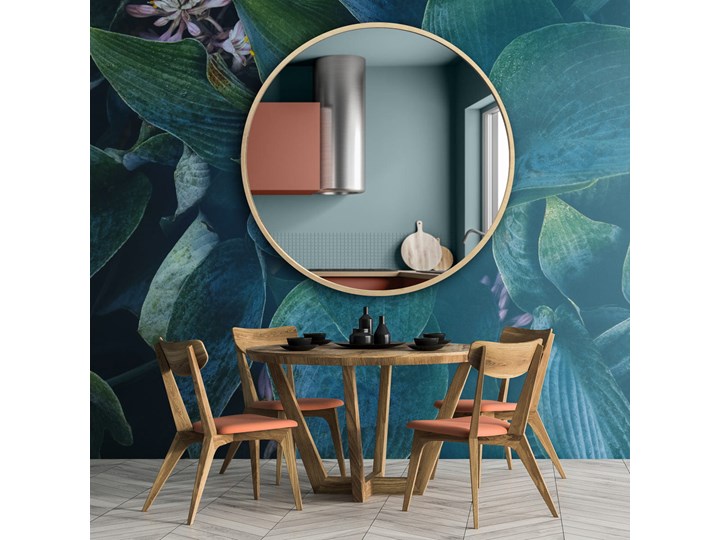 LUSTRO SCANDI WOOD Okrągłe Lustro z ramą Ścienne Pomieszczenie Sypialnia