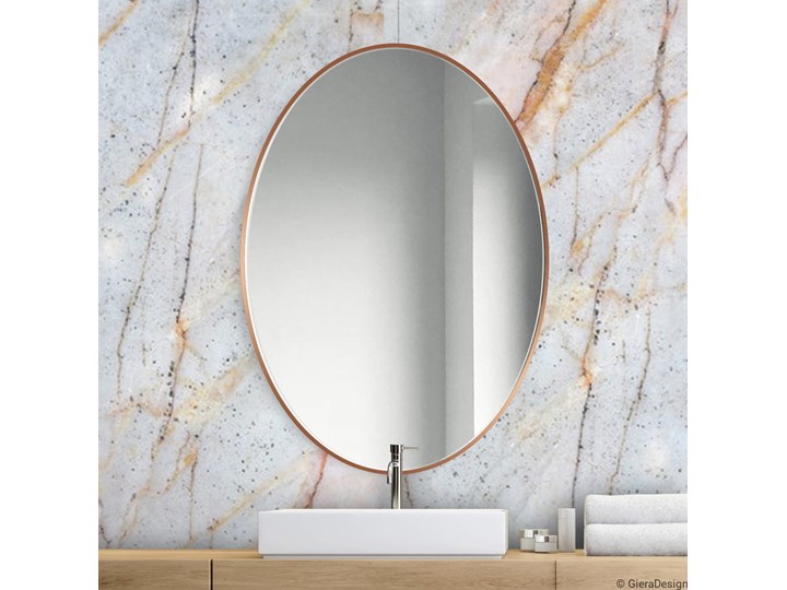 LUSTRO SCANDI SLIM OWALNE MIEDZIANE Lustro z ramą Ścienne Styl Industrialny