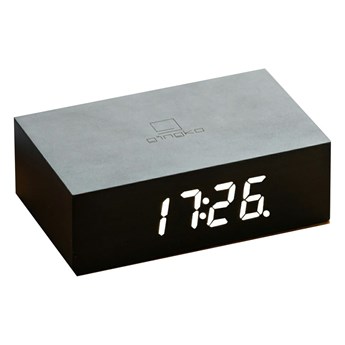 Czarny budzik LED Gingko Flip Click