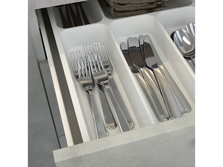 IKEA ENHET Kuchnia, antracyt/imitacja betonu, 243x63.5x241 cm Kolor Biały Kategoria Zestawy mebli kuchennych