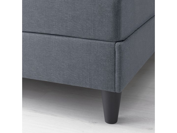 IKEA SÄBÖVIK Łóżko kontynentalne, twardy/Vissle szary, 140x200 cm Tkanina Liczba miejsc Dwuosobowe