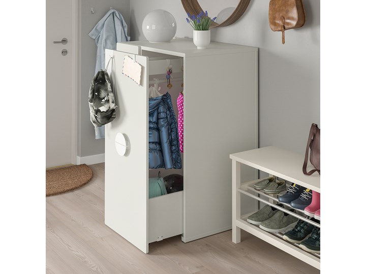 IKEA SMÅSTAD Szafa z elementem wysuwanym, biały, 80x57x108 cm Szerokość 80 cm Płyta laminowana Głębokość 57 cm Lustro