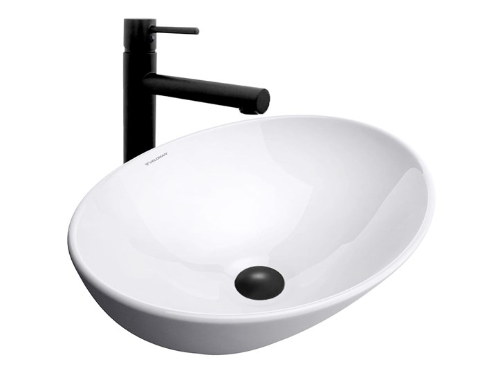 VELDMAN UMYWALKA CERAMICZNA NABLATOWA VERA Szerokość 41 cm Owalne Nablatowe Ceramika Kategoria Umywalki