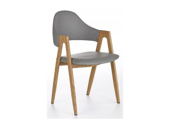 Krzesło K247 Popiel Halmar Drewno Stal Szerokość 53 cm Z podłokietnikiem Głębokość 57 cm Płyta MDF Wysokość 80 cm Skóra ekologiczna Szerokość 48 cm Skóra Styl Klasyczny Metal Tkanina Pomieszczenie Salon