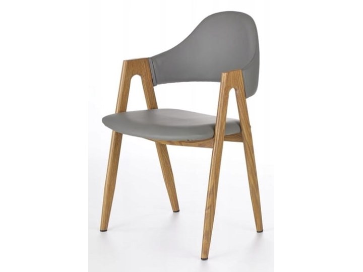 Krzesło K247 Popiel Halmar Skóra ekologiczna Szerokość 48 cm Drewno Stal Płyta MDF Tkanina Z podłokietnikiem Styl Nowoczesny Głębokość 57 cm Szerokość 53 cm Metal Wysokość 80 cm Skóra Pomieszczenie Jadalnia