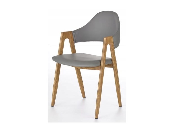 Krzesło K247 Popiel Halmar Metal Skóra ekologiczna Stal Z podłokietnikiem Skóra Płyta MDF Drewno Głębokość 57 cm Tkanina Szerokość 53 cm Wysokość 80 cm Szerokość 48 cm Pomieszczenie Jadalnia