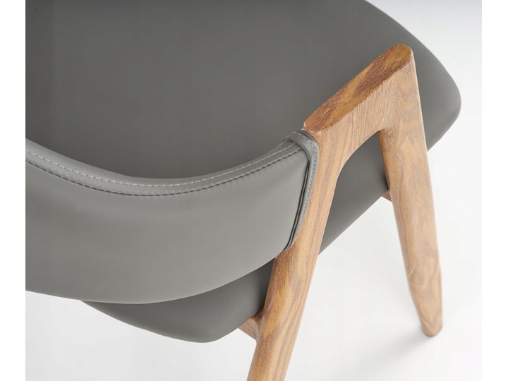 Krzesło K247 Popiel Halmar Drewno Płyta MDF Wysokość 80 cm Metal Skóra Głębokość 57 cm Z podłokietnikiem Szerokość 53 cm Stal Tkanina Kategoria Krzesła kuchenne Skóra ekologiczna Szerokość 48 cm Pomieszczenie Salon