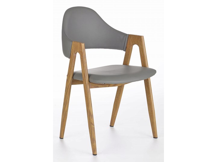 Krzesło K247 Popiel Halmar Tkanina Szerokość 48 cm Płyta MDF Z podłokietnikiem Szerokość 53 cm Skóra Drewno Metal Skóra ekologiczna Głębokość 57 cm Wysokość 80 cm Stal Pomieszczenie Jadalnia