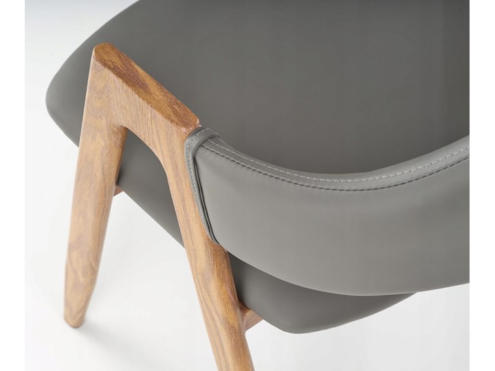 Krzesło K247 Popiel Halmar Głębokość 57 cm Metal Szerokość 53 cm Skóra ekologiczna Drewno Skóra Tkanina Wysokość 80 cm Szerokość 48 cm Stal Z podłokietnikiem Płyta MDF Pomieszczenie Salon