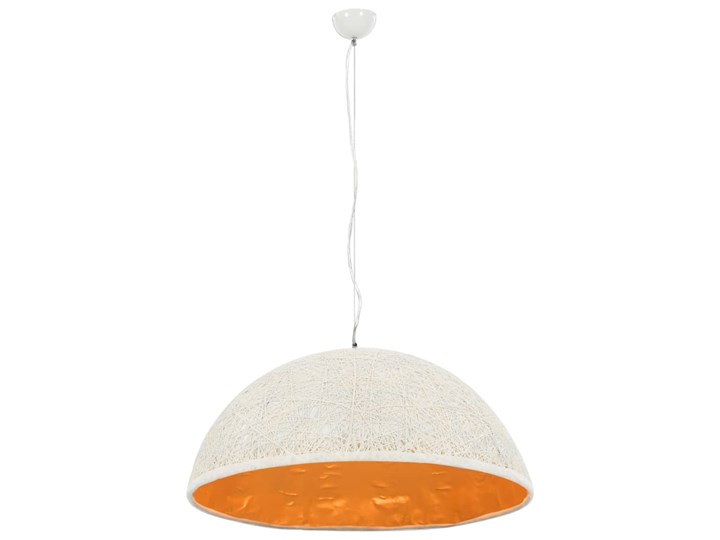 Biało-złota skandynawska lampa wisząca - EX111-Melita Lampa z kloszem Tkanina Kolor Biały