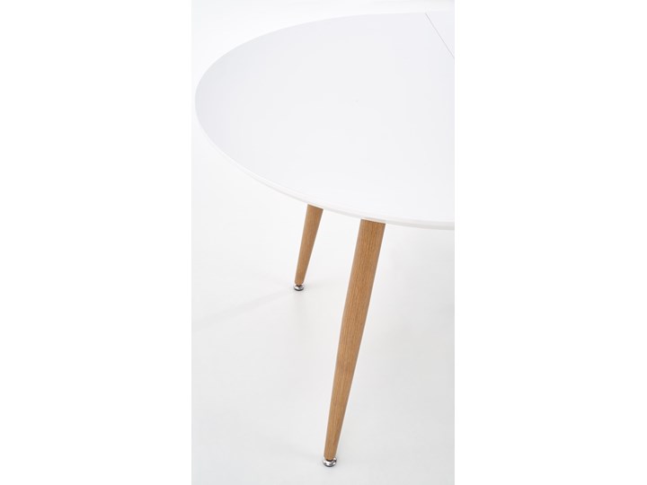 Rozkładany stół do salonu Edward dąb miodowy Długość 100 cm Drewno Długość 120 cm Długość 200 cm Płyta MDF Szerokość 100 cm Stal Rozkładanie Rozkładane Kształt blatu Owalny