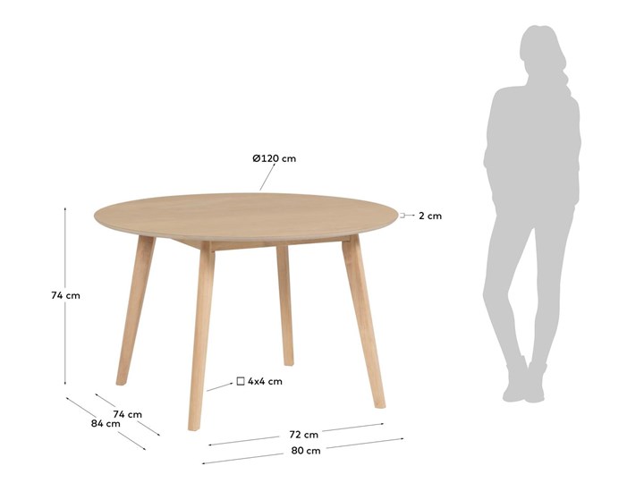 Stół okrągły Batilde drewniany  Ø 120 cm Drewno Kategoria Stoły kuchenne
