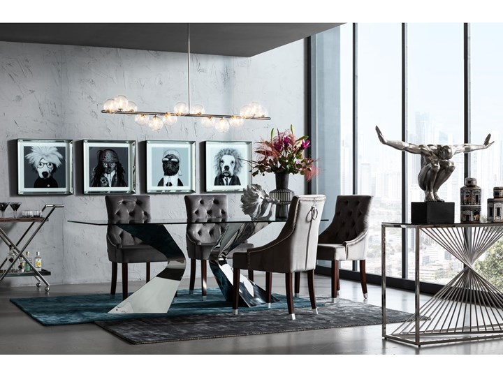 Lampa wisząca Scala Balls 150x140 cm chromowa Kategoria Lampy wiszące Szkło Stal Metal Kolor Srebrny