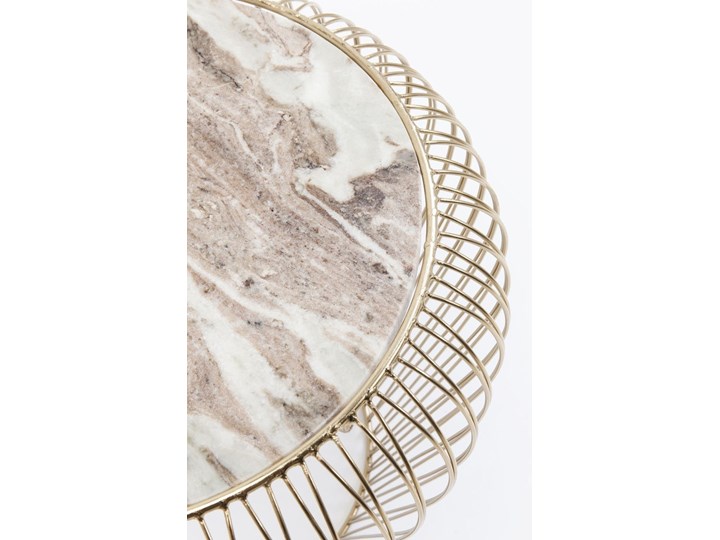 Stolik kawowy Beam Grey Marble Ø43 cm szary Marmur Kształt blatu Okrągłe