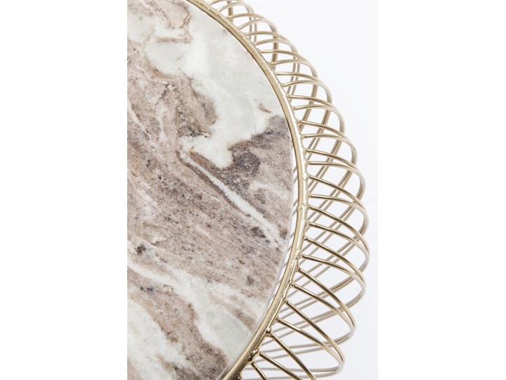Stolik kawowy Beam Grey Marble Ø43 cm szary Marmur Kolor Beżowy Rodzaj nóg Bez nóg