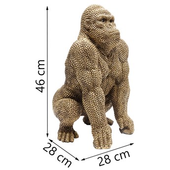Figurka dekoracyjna Gorilla 28x46 cm złota