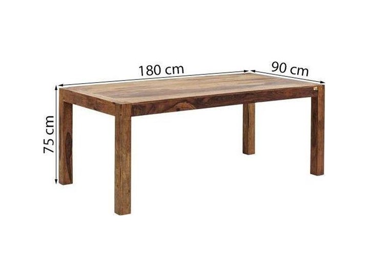 Stół Authentico 180x90 cm brązowy Drewno Długość(n) 180 cm Kształt blatu Prostokątny