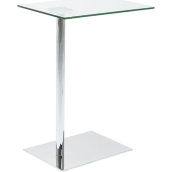 Stolik pomocniczy metalowy blat szklany 69 cm