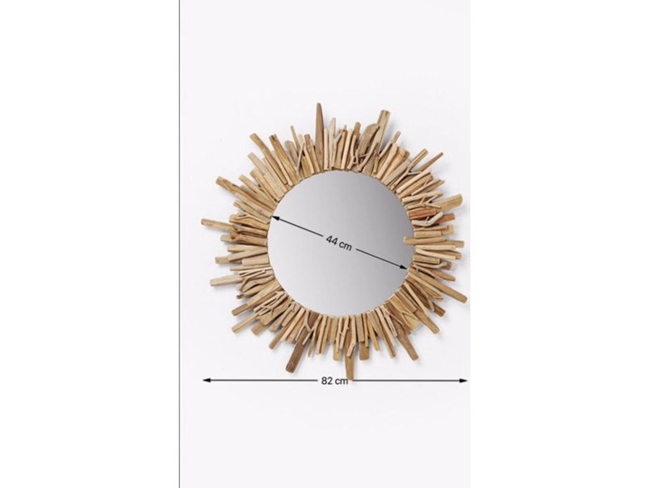 Lustro wiszące Legno ∅82 cm drewniane Kolor Złoty Ścienne Lustro z ramą Okrągłe Nieregularne Pomieszczenie Sypialnia