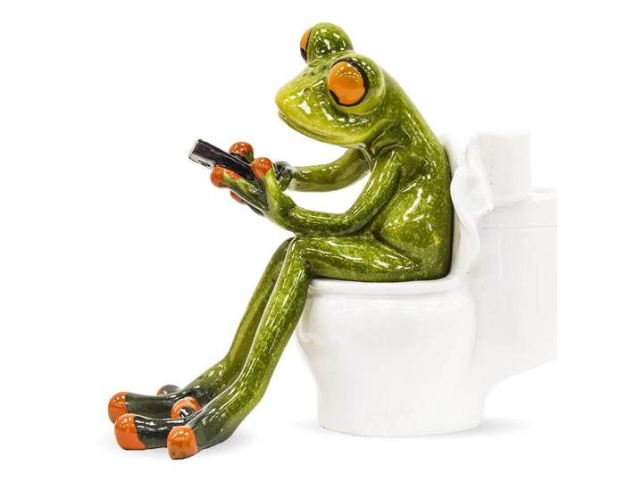 Figurka żabki na toalecie WC