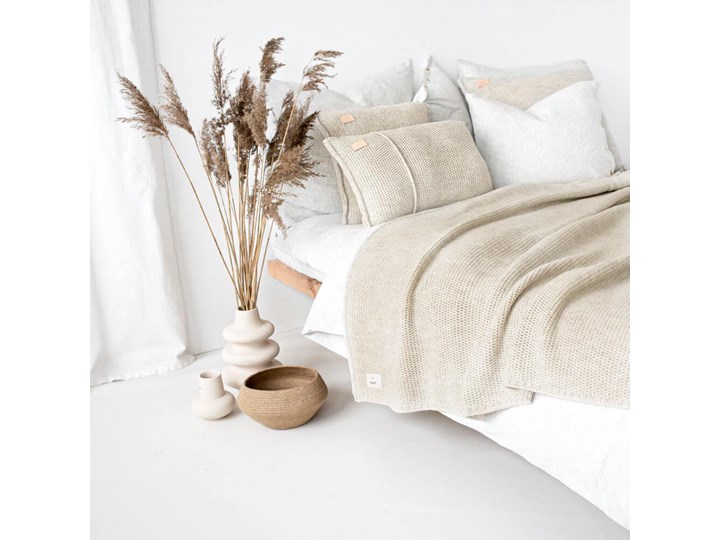 Pled Soft Nap Beige MOYHA 130x180cm Wełna Akryl 130x180 cm Pomieszczenie Salon Kategoria Koce i pledy