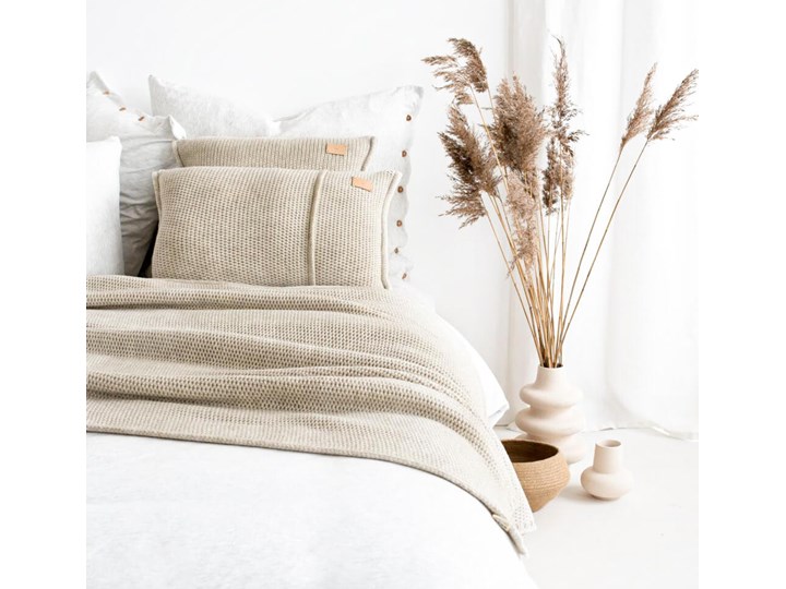 Pled Soft Nap Beige MOYHA 130x180cm Akryl 130x180 cm Wełna Pomieszczenie Salon