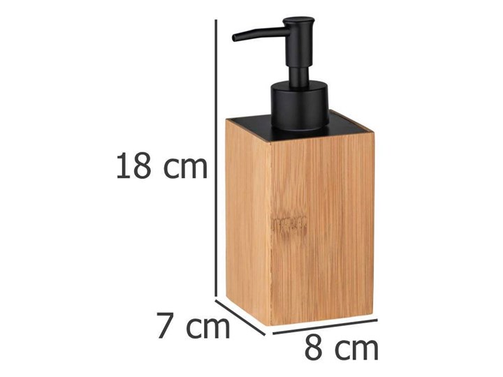 Dozownik do mydła w płynie Padua Bamboo, bambusowy, 210 ml, WENKO Plastik Dozowniki Kategoria Mydelniczki i dozowniki Kolor Brązowy