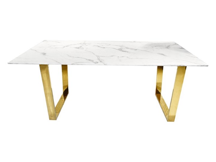 Stół MADERA GLAMUR Marmur Gold 160 x 80 Kolor Biały Szerokość 80 cm Wysokość 75 cm Stal Długość 160 cm Kształt blatu Prostokątny